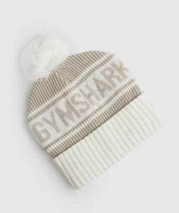 Accessories Klobouky Gymshark Pom Beanie Šedé Bílé | CZ 2091DFM